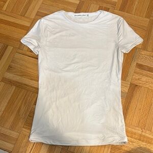 Abercrombie White Fitted Short Sleeve T-Shirt